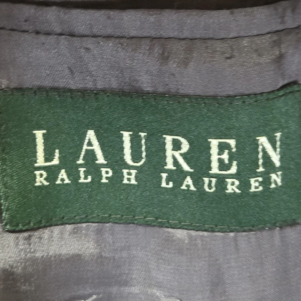 Lauren Ralph Lauren Suit Jacket Mens 46R Gray Pinstripe 100% Wool 2 Button